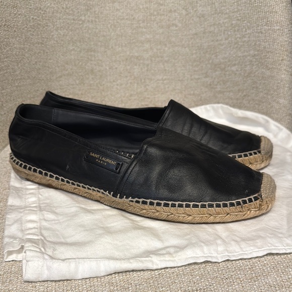 Saint Laurent Black Leather Loafers - Picture 1 of 9
